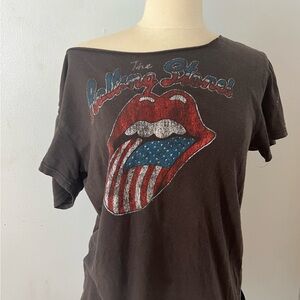 Rolling Stones Graphic Tee - Brown